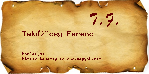 Takácsy Ferenc névjegykártya